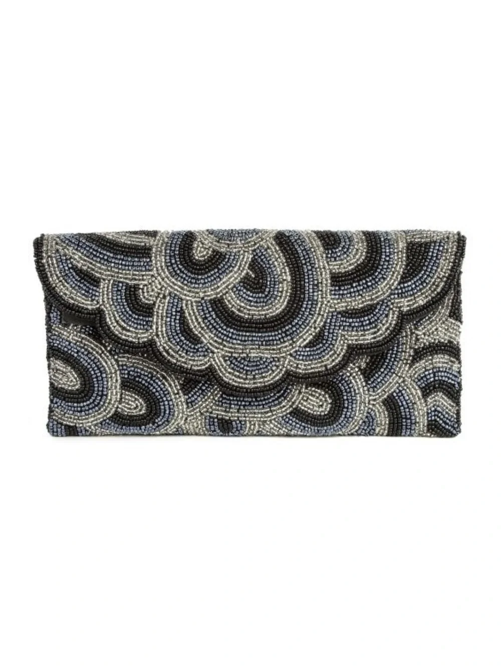 Beaded Black and Silver Evening Clutch